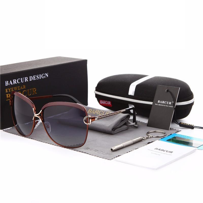 Luxury Polarized Ladies Woman Gradient Round Oversized Modern Sunglasses Brand oculos lunette de soleil femme - SJB-DIAMOND ELITES