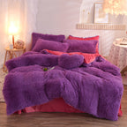 Luxury Thick Fleece Duvet Cover Queen King Winter Warm Bed Quilt Cover Pillowcase Fluffy Plush Shaggy Bedclothes Bedding Set Winter Body Keep Warm Pi-Mart