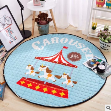 Explosion models Ins cotton car storage mat storage toy mats Round outing children climbing mat storage bag Pi-Mart
