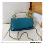 Ladies Personality Fashion Pin Top Handle Purse Leather Women Handbag Pi-Mart