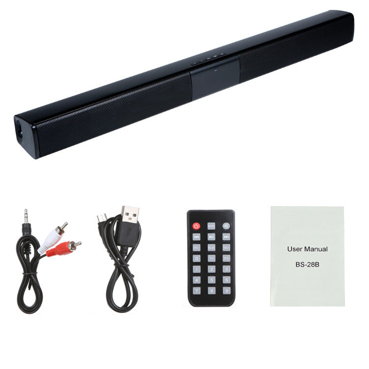 20W TV Speaker Wireless Bluetooth Speaker Portable Column Bass Soundbar Subwoofer with FM Radio for Computer TV Sound System Box Pi-Mart