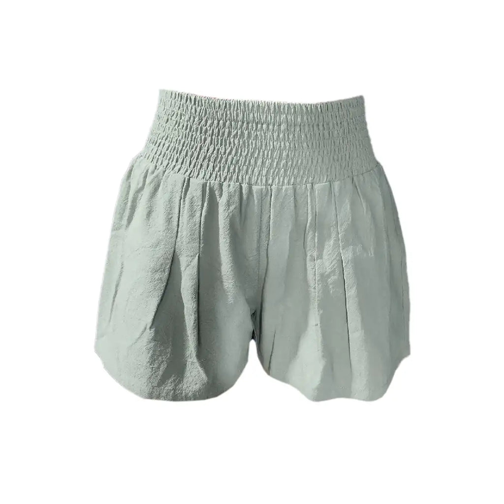 Women's Minimalist Solid Color Polyester Side Pocket Shorts - SJB-DIAMOND ELITES