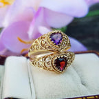Heart Shaped Natural Garnet Ring Pi-Mart