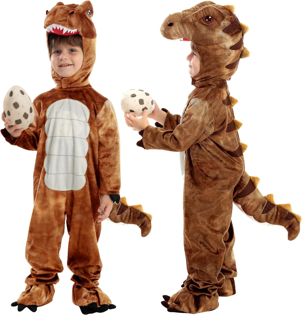 Realistic T-rex Costume Outfit Dinosaur Jumpsuit with Egg for Kids Toddler Halloween Dress-up Party - SJB-DIAMOND ELITES