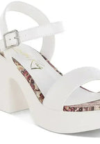 Kolata Faux Leather Pin Buckle Platform Heels