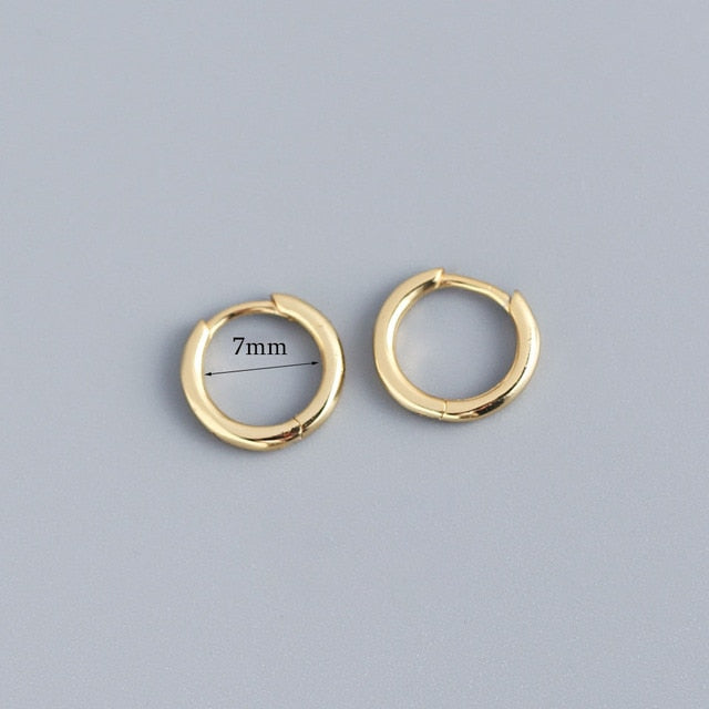 Stainless Steel Minimalist Huggie Hoop Earrings Pi-Mart
