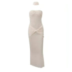 Lightly Chest-wrapped Sequins Slightly Transparent Fishtail Gown Dress