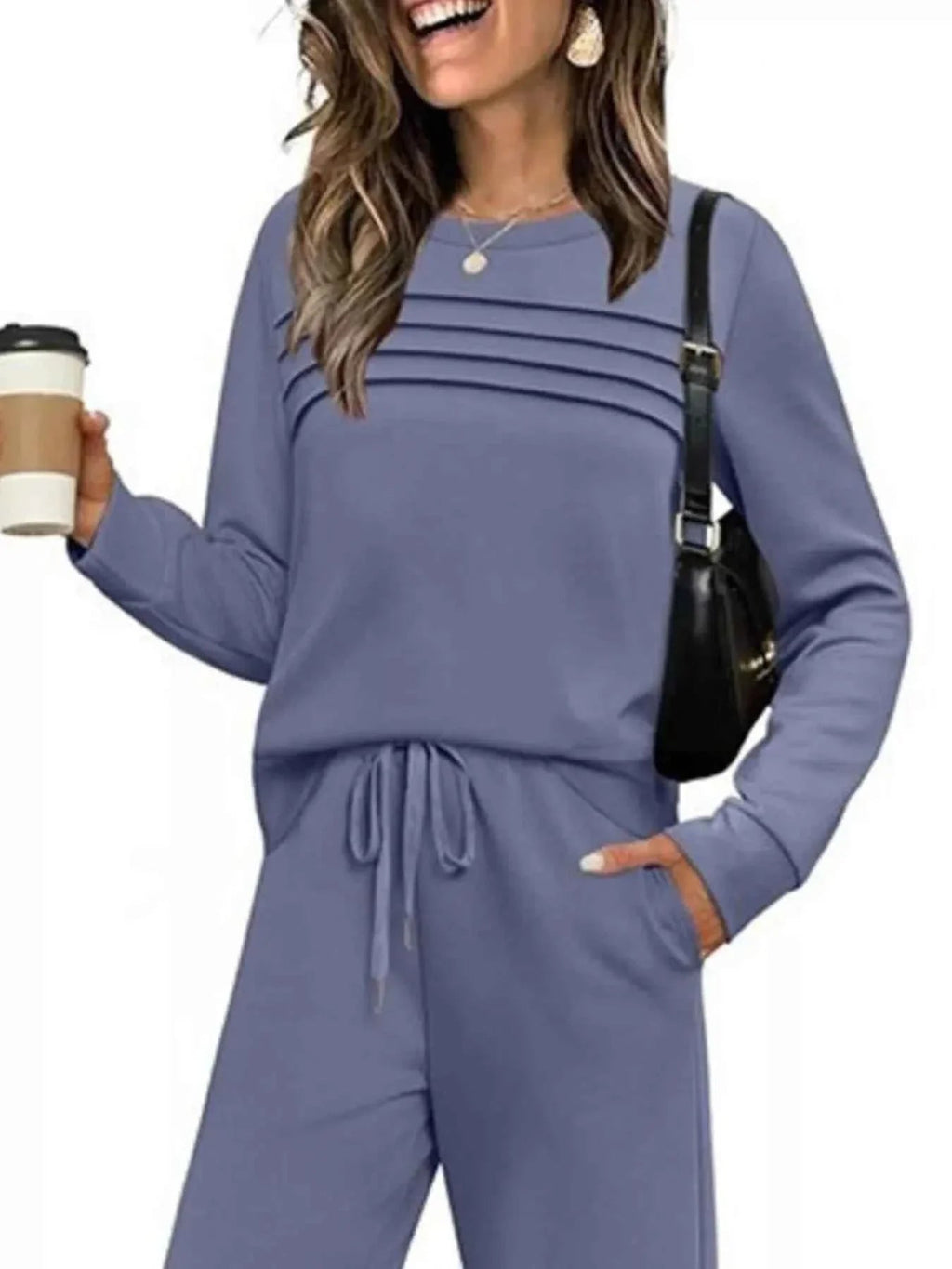 Plus Comfort Duo: Versatile Top & Pants Ensemble THRIXINE