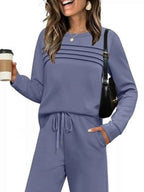 Plus Comfort Duo: Versatile Top & Pants Ensemble THRIXINE