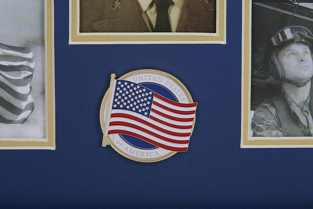 The Military Gift  Store Products Frame American Flag Medallion 5-Picture Collage Frame. The Military Gift Store