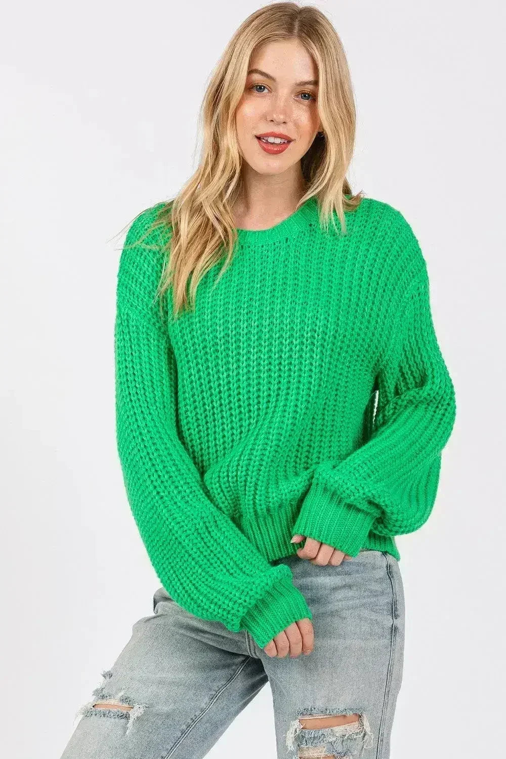 SAGE + FIG Round Neck Drop Shoulder Sweater - SJB-DIAMOND ELITES