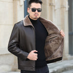 Men's Casual Loose Thick Leather Jacket Pi-Mart