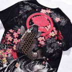 Vintage Japanese Harajuku Floral Carp Men's T-shirt