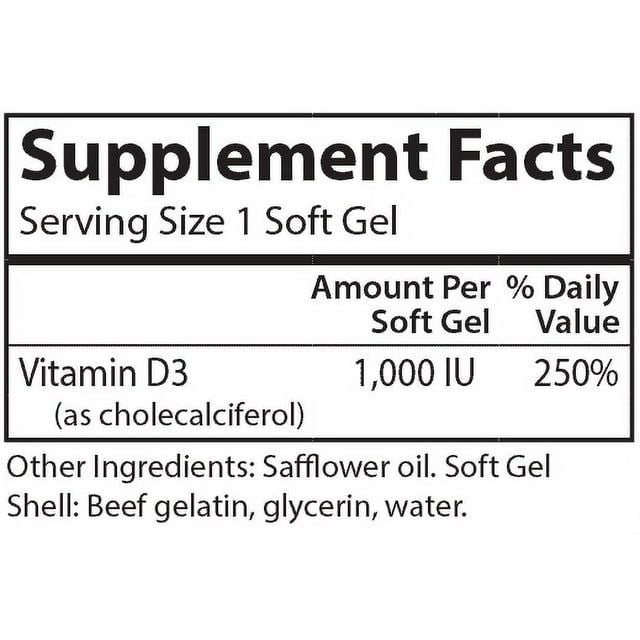 Carlson Vitamin D3 1000 IU, softgels EasyOptionXY LLC