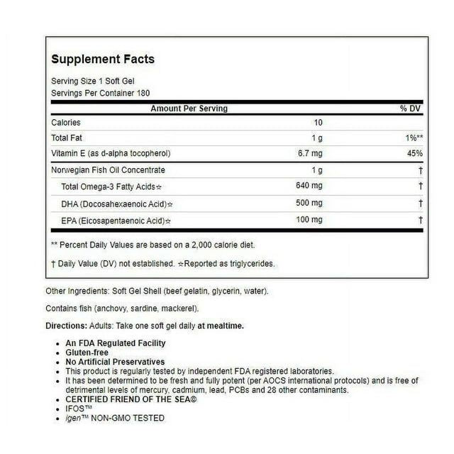 Carlson Super DHA Gems, softgels, 180 ea EasyOptionXY LLC
