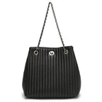 Large Hobo bag Chain Handle Cowhide Bucket Fashion Shoulder Handbag Genuine Leather Embroidery SHOMICOBOUTIQUE