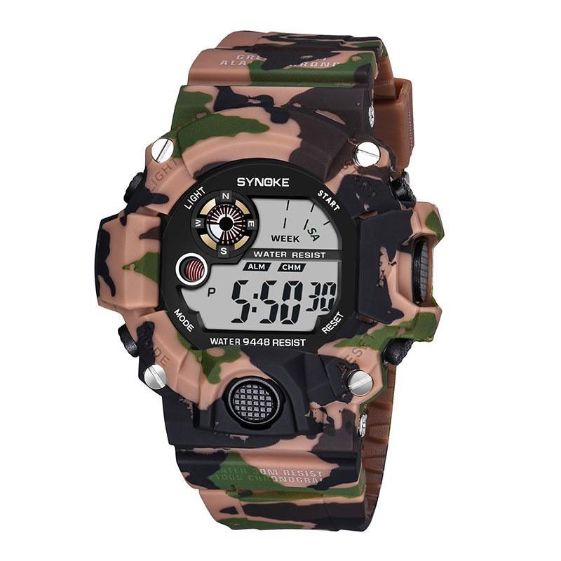 Shock Military Army Mens Watch In Camouflage  Style With LED Digital Back Light With Luminous  Effect - SJB-DIAMOND ELITES