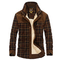 Winter Jacket Men Thicken Warm Fleece Jackets Coats Pure Cotton Plaid Jacket Military Clothes Pi-Mart
