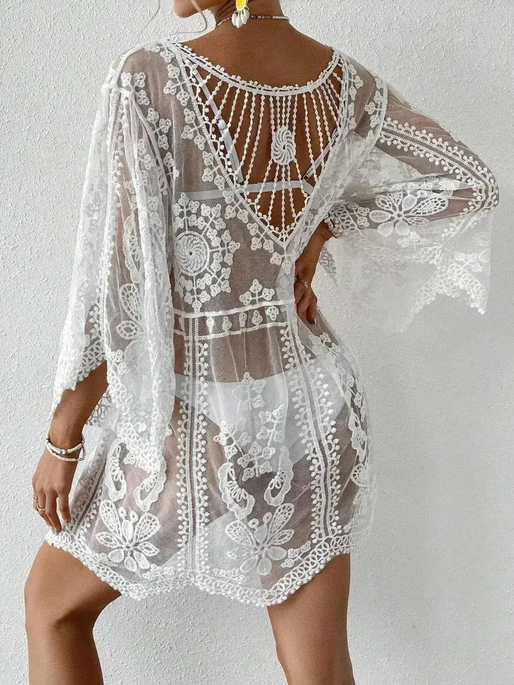 Lace Round Neck Cover-Up - SJB-DIAMOND ELITES