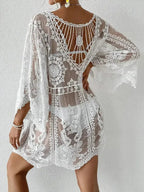Lace Round Neck Cover-Up - SJB-DIAMOND ELITES