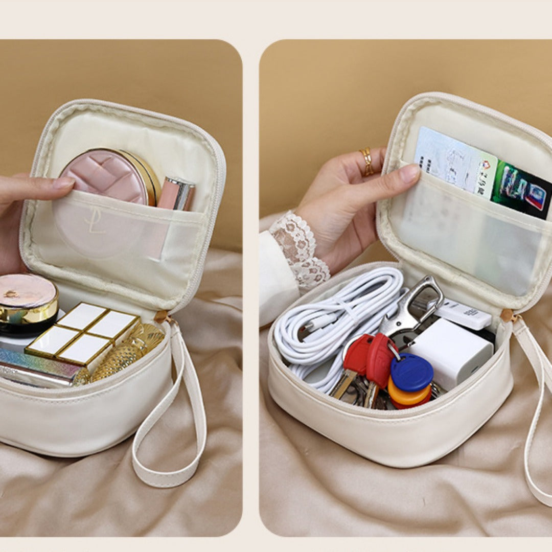 Portable PU Makeup Bags – Small Cream Lipstick Envelope Carry Cosmetic Bag for Students, Ideal for Sanitary Napkin and Small Storage Essentials - SJB-DIAMOND ELITES