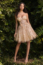 Strapless A-Line Short Dress Purplish Diva