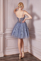 Strapless A-Line Short Dress Purplish Diva