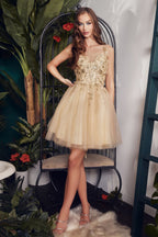 A-Line Cocktail Dress With Floral Details Purplish Diva