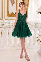 A-Line Cocktail Dress With Floral Details Purplish Diva