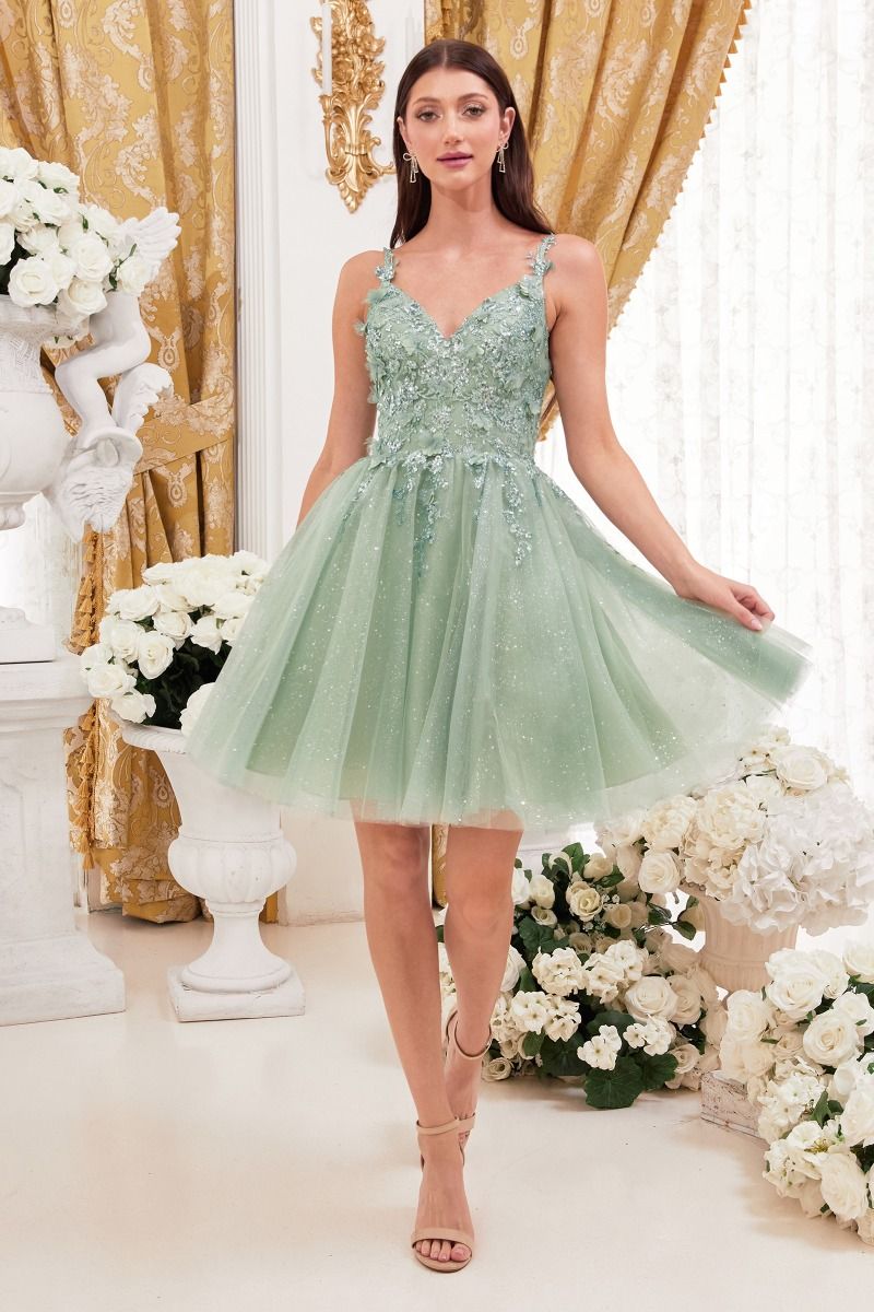 A-Line Cocktail Dress With Floral Details Purplish Diva
