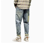 New Trendy Loose Straight Tube Haren Workwear Nine Quarter Jeans Lootquake LLC