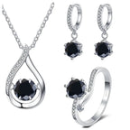 925 Silver Moissanite Jewelry Set Necklace Ring Stud Earrings Solitaire BandsCo Straps