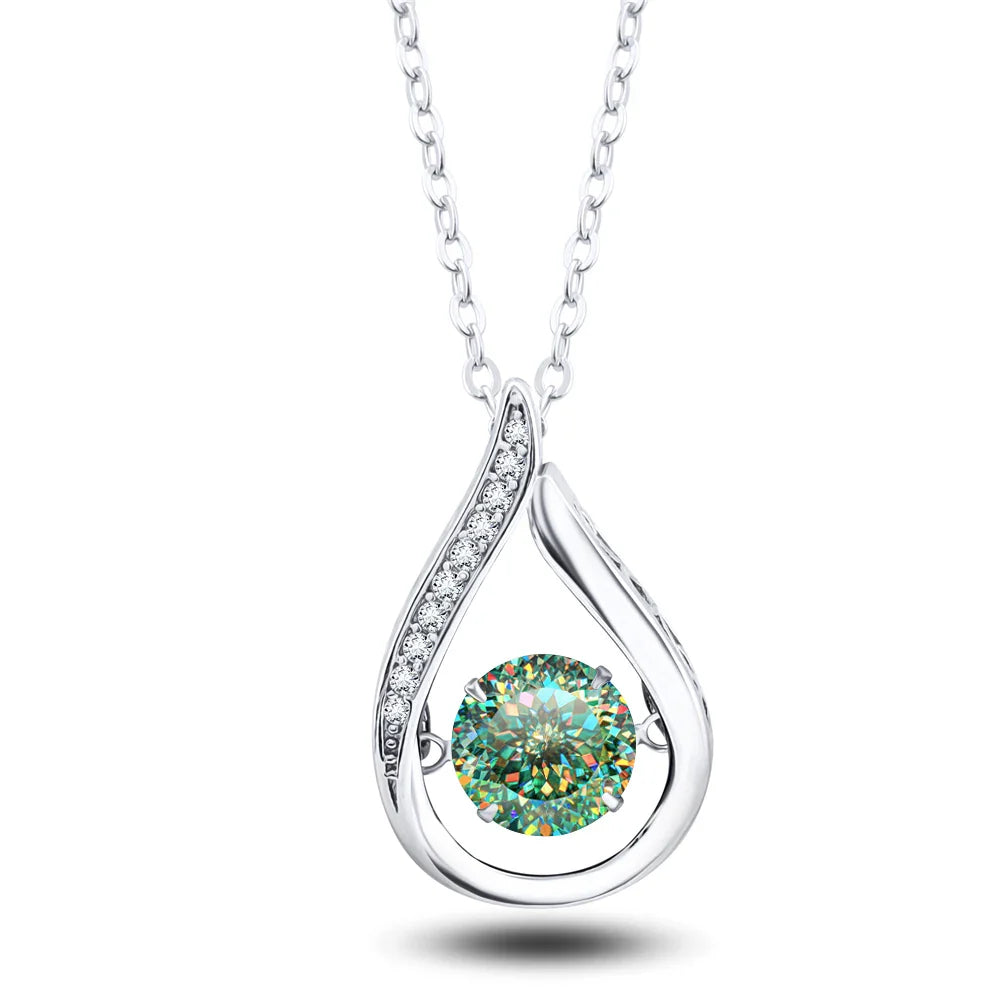 925 Silver Moissanite Jewelry Set Necklace Ring Stud Earrings Solitaire BandsCo Straps