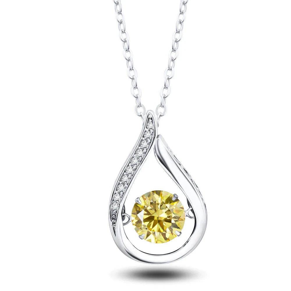 925 Silver Moissanite Jewelry Set Necklace Ring Stud Earrings Solitaire BandsCo Straps