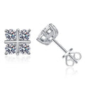 925 Sterling Silver 0.8Ct x2 Moissanite Stud Earrings 1.6Ct Total Classic Luxury BandsCo Straps