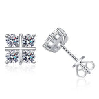 925 Sterling Silver 0.8Ct x2 Moissanite Stud Earrings 1.6Ct Total Classic Luxury BandsCo Straps