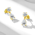 925 Sterling Silver 1.5 Ct Moissanite Drop Earrings For Men Women BandsCo Straps