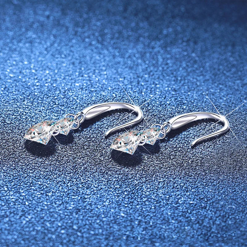 925 Sterling Silver 1.5ct Double Round Moissanite Stud Earrings For Women BandsCo Straps