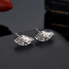 925 Sterling Silver 1ct Marquise Moissanite Stud Earrings Unisex Couple BandsCo Straps
