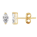 925 Sterling Silver 1ct Marquise Moissanite Stud Earrings Unisex Couple BandsCo Straps