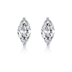 925 Sterling Silver 1ct Marquise Moissanite Stud Earrings Unisex Couple BandsCo Straps