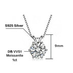 925 Sterling Silver 1ctx4 D Moissanite Necklace Earrings Set Bridal Jewelry BandsCo Straps