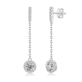 925 Sterling Silver 1Ct Moissanite Round Drop Tassel Earrings For Women BandsCo Straps