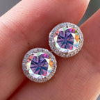 925 Sterling Silver 1ct Moissanite Round Stud Earrings Bridal Wedding Gift BandsCo Straps