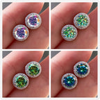 925 Sterling Silver 1ct Moissanite Round Stud Earrings Bridal Wedding Gift BandsCo Straps