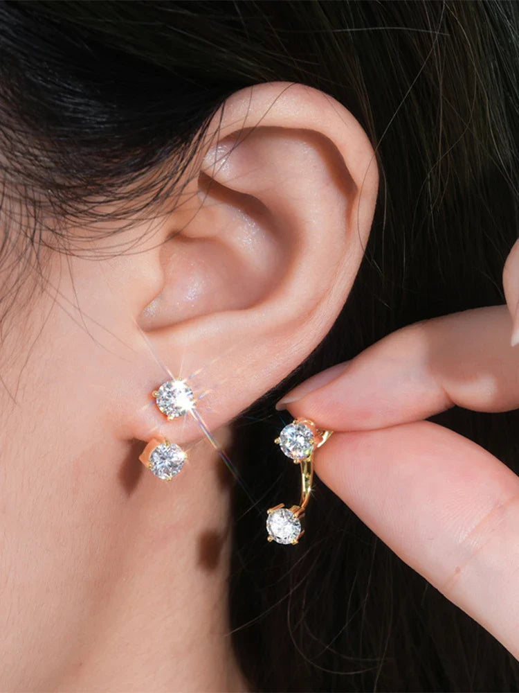 925 Sterling Silver 1ct Moissanite Stud Earrings Unisex Casual Daily BandsCo Straps