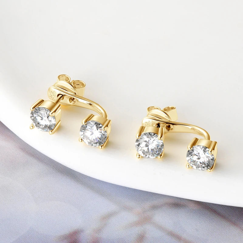 925 Sterling Silver 1ct Moissanite Stud Earrings Unisex Casual Daily BandsCo Straps