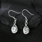 925 Sterling Silver 1ct Round Moissanite Teardrop Earrings Classic Casual BandsCo Straps