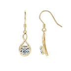 925 Sterling Silver 1ct Round Moissanite Teardrop Earrings Classic Casual BandsCo Straps