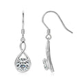 925 Sterling Silver 1ct Round Moissanite Teardrop Earrings Classic Casual BandsCo Straps